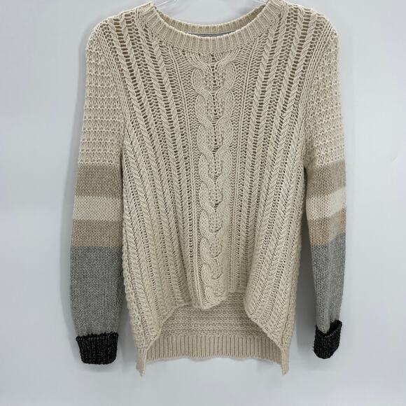 VICTORIA'S SECRET Sweater Cable Knit Wool Alpaca High Low Womens Size XS - Picture 1 of 7